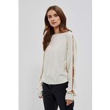 Marisse Sweater With Decorative Sleeves Z-Sw-3657 Off White Cene