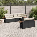 vidaXL 7-dijelni set vrtnih sofa od poliratana s jastucima crni | shoptok.hr
