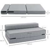  Sklopiva fotelja s funkcijom ležaja krevet za goste sklopiva do 250 kg 138x80x50 cm siva | shoptok.hr