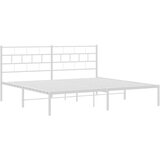 vidaXL Kovinski posteljni okvir z vzglavjem bel 180x200 cm | Shoptok.si