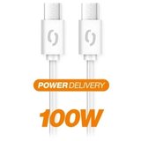 ALIGATOR DATKP47 - USB kabl USB-C / USB-C 100W USB Power Delivery (PD), 1,5 m, bela | Eponuda.com