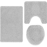  Set prostirki za kupatilo s protukliznom podlogom 3 pcs Siva PP | shoptok.hr