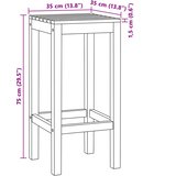 Barska stolica 4 pcs Prirodna 35 x 35 x 75 cm Čvrsto teak drvo | shoptok.hr