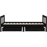 Okvir za dječji krevet s ladicama crni 80 x 160 cm od borovine | shoptok.hr