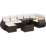 vidaXL 8-dijelni set vrtnih sofa s jastucima smeđi od poliratana | shoptok.hr