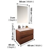 Hanah home Set kupaonskih ormarića s umivaonikom i ogledalom, 2 komada, krem | Eponuda.ba