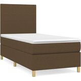 Maison Chic Box spring postelja - Vzmetna postelja z vzmetnico temno rjava 100x200 cm blago SL6755, (21901592) | Shoptok.si