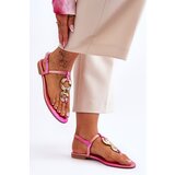 Boto Leather Flat Heel Flip Flops Pink Keep Going | shoptok.hr
