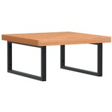  Zidna polica za umivaonik od čelika i masivne bukovine Smeđa 60 x 60 x 4 cm | shoptok.hr