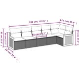  6-dijelni set vrtnih sofa s jastucima crni od poliratana | shoptok.hr