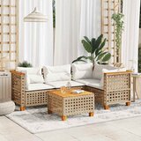  5-dijelni vrtni set sofa s jastucima bež od poliratana 55 x 55 x 36 cm | Shoptok.si