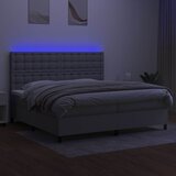  box spring s madracem LED svjetlosivi 200x200 cm tkanina | shoptok.hr