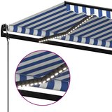  Automatska tenda sa senzorom LED 500x350 cm plavo-bijela | shoptok.hr