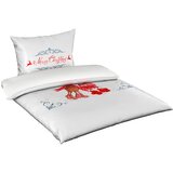 XMAS OBOJESTRANSKA POSTELJNINA Christmas Collection 140/200 cm saten rdeča, bela | Shoptok.si