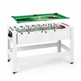 Klarfit Spin 2 v 1, igralna miza, biljard, namizni nogomet, vrtljiv za 180 °, dodatki za igranje, bela barva