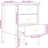 vidaXL Noćni ormar Smeđi hrast 42 x 41 x 61 cm Konstruirano drvo | shoptok.hr