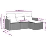  4-dijelni set vrtnih sofa od poliratana s jastucima crni | shoptok.hr