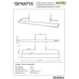BEMETA Beli dvojni nosilec za brisače za radiator RAWELL 59x7,5x15cm, (21140300) | Shoptok.si