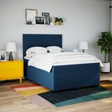  Krevet s oprugama i madracem plavi 140 x 190 cm od tkanine | shoptok.hr