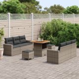  Vrtna sedežna garnitura 9 pcs Siva poli ratan, (5000144442) | Shoptok.si