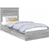 Krevet s od storage Siva Sonoma 100 x 200 cm Konstruirano drvo | shoptok.hr
