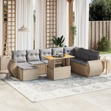 vidaXL 9-dijelni set vrtnih sofa s jastucima bež od poliratana | shoptok.hr