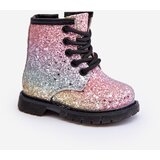 Boto Kids Sparkly Furry Lined Boots with Zipper Multicolor Saussa | Shoptok.si