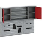  6 Dijelni Set Alatnog Ormarića i Panoa Za Alate Montiranog Na Zid Crveni Metal Slike