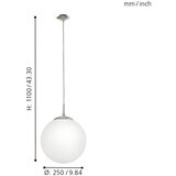 Eglo Rondo visilica/1 e27 ¤250 nikl-mat-opal | shoptok.hr