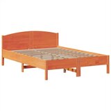 vidaXL Knjižna postelja brez vzmetnice vošč. rjava 140x200 cm borovina | Shoptok.si