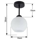 Brilagi LED plafonski luster RETRO GLASS 1xE27/60W/230V Ø 15 cm crna/bela | Eponuda.com