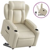 Maison Chic Naslanjač - Relax naslanjač s funkcijo vstajanja krem umetno usnje, (22061956) | Shoptok.si