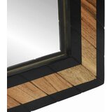 Zidno ogledalo Crna i smeđa 70 x 2 x 70 cm Čvrsto drvo akacije | shoptok.hr