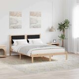  Posteljni okvir z oblazinjenim vzglavjem Črna 135 x 190 cm, (5000084631) | Shoptok.si