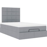  Otomanski krevet s madracem svijetlosivi 120x200 cm tkanine | shoptok.hr