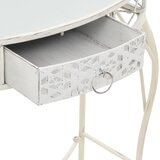  Bočni stolić u francuskom stilu metalni 82 x 39 x 76 cm bijeli | shoptok.hr
