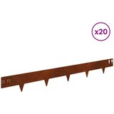  Ograda oko Travnjaka 20 pcs 100 x 12 cm Čelik Rđa | shoptok.hr