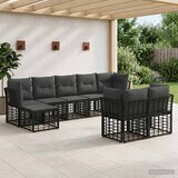  Set vanjskih sofa Crna i tamno siva Poliester | shoptok.hr