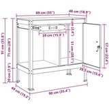  Delovne klopi s predalom Črna 81 x 41 x 145 cm Konstruiran les, (5000110600) | Shoptok.si