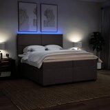  Krevet s oprugama i madracem tamnosmeđi 200x200 cm od tkanine | shoptok.hr
