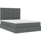  Krevet S LED lampica s pohranom Tamno siva 140 x 190 cm tkanina | shoptok.hr