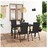  5-dijelni vrtni blagovaonski set crno-smeđi | shoptok.hr