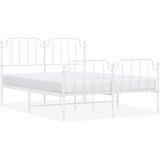  The Living Store Kovinski posteljni okvir z vzglavjem in vznožjem bel 140x190 cm - Posteljni Okvir, (21501180) | Shoptok.si