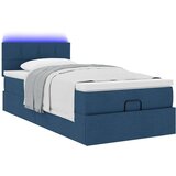 vidaXL Otomanska postelja z vzmetnico moder 100x200 cm blago | Shoptok.si