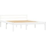 The Living Store Posteljni okvir bel iz trdne borovine 140x200 cm - Posteljni Okvir, (21526900) | Shoptok.si