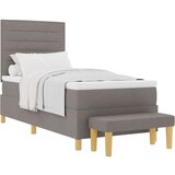  Postelja s škatlo za vzmet z matračem in klopjo taupe 90x200 cm tkanina, (22082999) | Shoptok.si