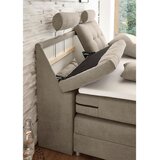 MID.YOU POSTELJA BOXSPRING 180 cm x 200 cm , tekstil, leseni material peščene barve | Shoptok.si