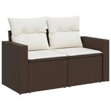  7-dijelni set vrtnih sofa od poliratana s jastucima smeđi | shoptok.hr