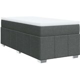 vidaXL Box spring postelja z vzmetnico temno siva 90x200 cm blago | Shoptok.si