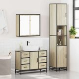  3-dijelni set kupaonskog namještaja boja hrasta sonome drveni | shoptok.hr